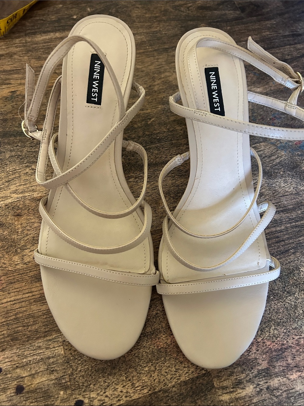 Nine West Nude Strappy Slingback Heels